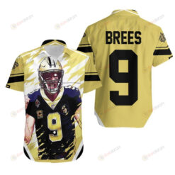 Drew Brees New Orleans Saints Artwork Hawaiian Shirt