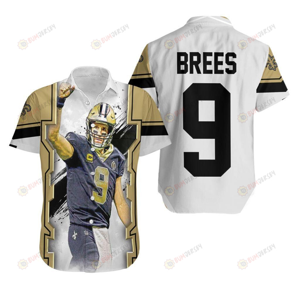 Drew Brees New Orleans Saints Oil Style Paint Background ??3D Printed Hawaiian Shirt