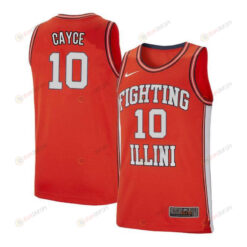 Drew Cayce 10 Illinois Fighting Illini Retro Elite Basketball Men Jersey - Orange