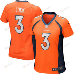 Drew Lock 3 Denver Broncos Women's Game Jersey - Orange