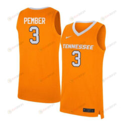 Drew Pember 3 Tennessee Volunteers Elite Basketball Men Jersey - Orange