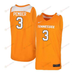 Drew Pember 3 Tennessee Volunteers Elite Basketball Men Jersey - Orange White