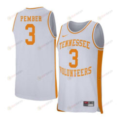 Drew Pember 3 Tennessee Volunteers Retro Elite Basketball Men Jersey - White