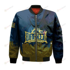 Drexel Dragons Bomber Jacket 3D Printed Basketball Net Grunge Pattern