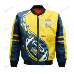 Drexel Dragons Bomber Jacket 3D Printed Flame Ball Pattern