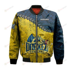 Drexel Dragons Bomber Jacket 3D Printed Grunge Polynesian Tattoo