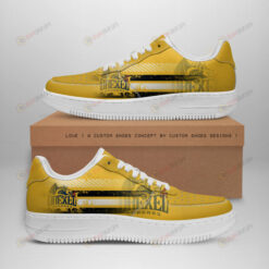 Drexel Dragons Logo Stripe Pattern Air Force 1 Printed In Yellow