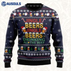 Drinking Beer All The Way Ugly Sweaters For Men Women Unisex