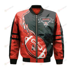 Drummondville Voltigeurs Bomber Jacket 3D Printed Flame Ball Pattern