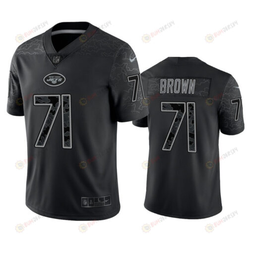 Duane Brown 71 New York Jets Black Reflective Limited Jersey - Men