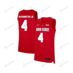 Duane Washington Jr. 4 Ohio State Buckeyes Elite Basketball Men Jersey - Red