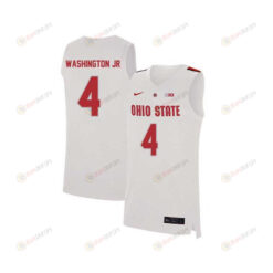 Duane Washington Jr. 4 Ohio State Buckeyes Elite Basketball Men Jersey - White
