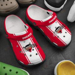 Ducati Logo In Red Crocs Crocband Clog Comfortable Water Shoes - AOP Clog