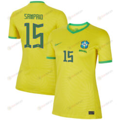 Duda Sampaio 15 Brazil Women's National Team 2023-24 World Cup Home Women Jersey
