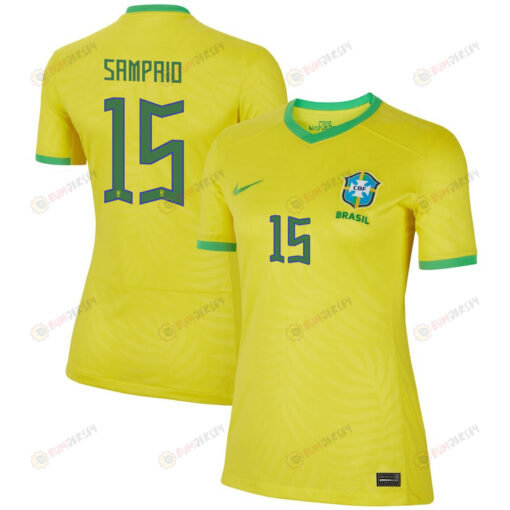 Duda Sampaio 15 Brazil Women's National Team 2023-24 World Cup Home Women Jersey