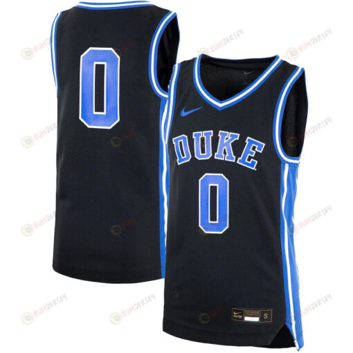 Duke Blue Devils 0 Team Basketball Youth Jersey - Black
