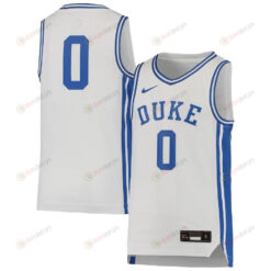Duke Blue Devils 0 Team Basketball Youth Jersey - White
