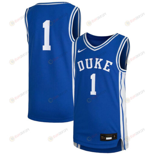 Duke Blue Devils 1 Team Basketball Youth Jersey - Royal