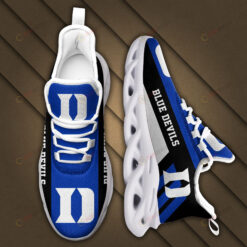 Duke Blue Devils Logo Black Stripe Pattern 3D Max Soul Sneaker Shoes In Blue