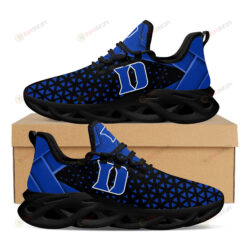 Duke Blue Devils Logo Custom Name Pattern 3D Max Soul Sneaker Shoes In Blue And Black