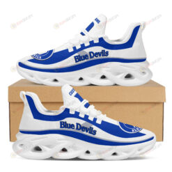 Duke Blue Devils Logo Custom Name Pattern 3D Max Soul Sneaker Shoes In White And Blue