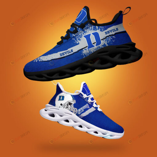 Duke Blue Devils Logo Helmet And Splatter Pattern 3D Max Soul Sneaker Shoes