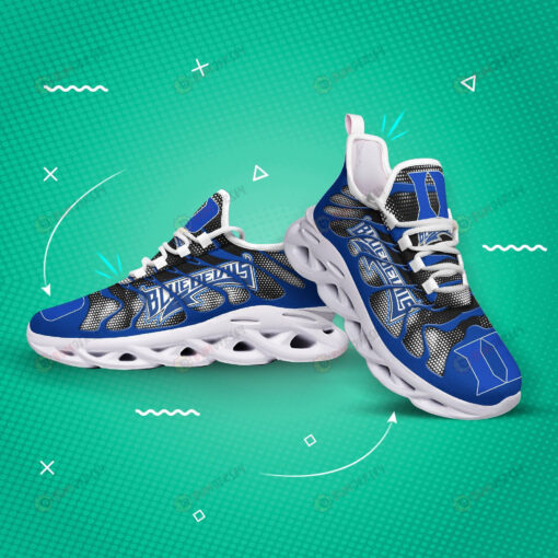 Duke Blue Devils Logo Hole Pattern 3D Max Soul Sneaker Shoes In Blue