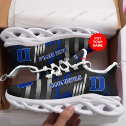 Duke Blue Devils Logo In Black Custom Name 3D Max Soul Sneaker Shoes