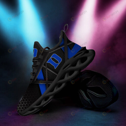 Duke Blue Devils Logo Pattern 3D Max Soul Sneaker Shoes In Black Blue