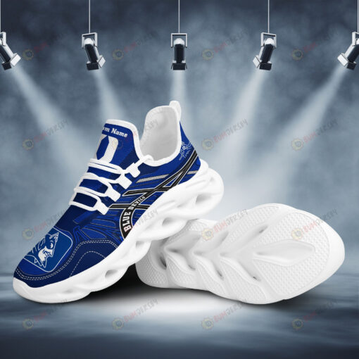 Duke Blue Devils Logo Pattern Custom Name Blue 3D Max Soul Sneaker Shoes