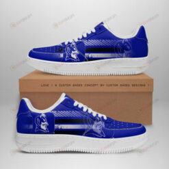 Duke Blue Devils Logo Stripe Pattern Air Force 1 Printed In Blue