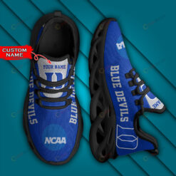 Duke Blue Devils Logo Text Pattern Custom Name 3D Max Soul Sneaker Shoes