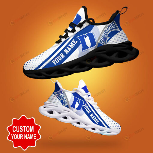 Duke Blue Devils Shadow Logo Polka Dot Pattern Custom Name 3D Max Soul Sneaker Shoes