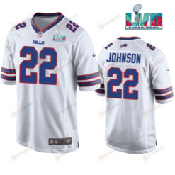 Duke Johnson 22 Buffalo Bills Super Bowl LVII Away Player Men Jersey - White Jersey