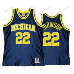 Duncan Robinson 22 Michigan Wolverines Navy Jersey Throwback Alumni Basketball