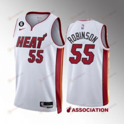 Duncan Robinson 55 2022-23 Miami Heat White Association Edition Jersey NO.6 Patch
