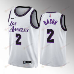 Dwayne Bacon 2 2022-23 Los Angeles Lakers White City Edition Men Jersey Swingman