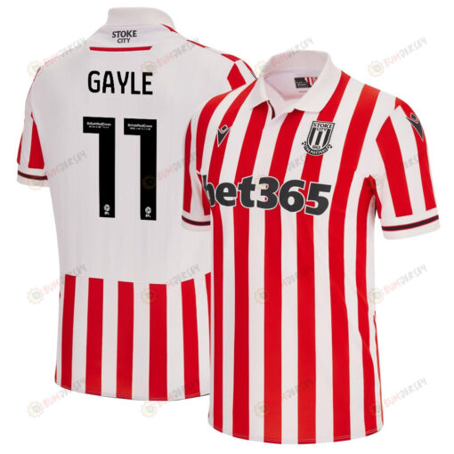 Dwight Gayle 11 Stoke City FC 2023/24 Home Men Jersey - White Red