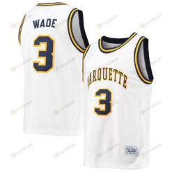 Dwyane Wade 3 Marquette Golden Eagles Commemorative Classic Basketball Men Jersey - White