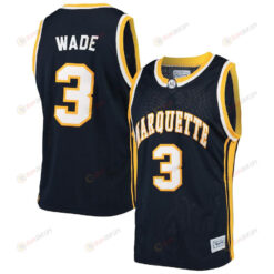 Dwyane Wade 3 Marquette Golden Eagles Original Retro Brand Alumni Basketball Men Jersey - Navy