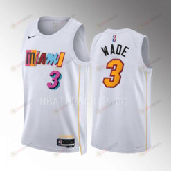 Dwyane Wade 3 Miami Heat 2022-23 City Edition White Jersey Mashup Vol.2
