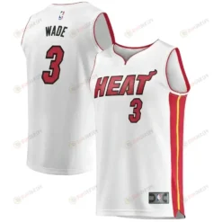 Dwyane Wade Miami Heat Fast Break Home Jersey White - Association Edition