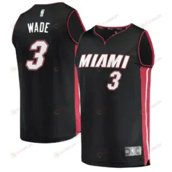 Dwyane Wade Miami Heat Fast Break Jersey Black - Icon Edition