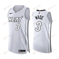 Dwyane Wade White Hot 3 Miami Heat 2022 Playoffs Jersey