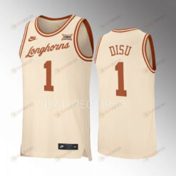 Dylan Disu 1 Texas Longhorns Uniform Jersey 2022-23 Retro Basketball Cream