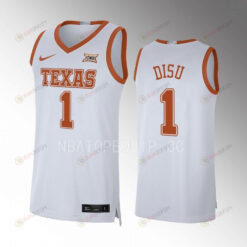 Dylan Disu 1 Texas Longhorns White Jersey 2022-23 Limited Basketball