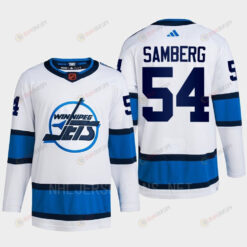 Dylan Samberg 54 Reverse Retro 2.0 2022 Winnipeg Jets White Jersey Primegreen