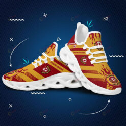 Dynamo Dresden Logo Pattern Custom Name 3D Max Soul Sneaker Shoes In Red Yellow