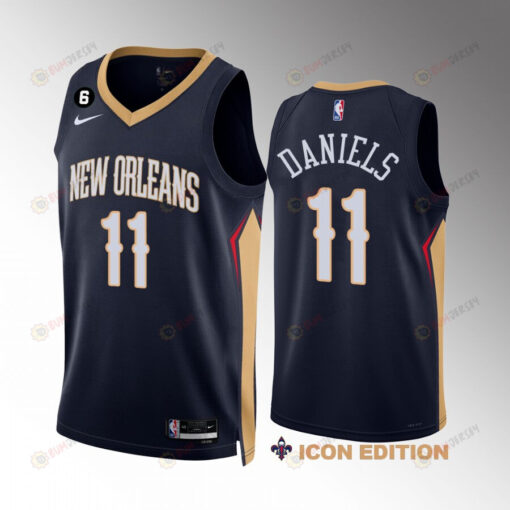 Dyson Daniels 11 New Orleans Pelicans Navy Jersey 2022-23 Icon Edition NO.6 Patch