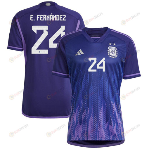 E. Fern?ndez 24 Argentina National Team 2022-23 Qatar World Cup Away Women Jersey